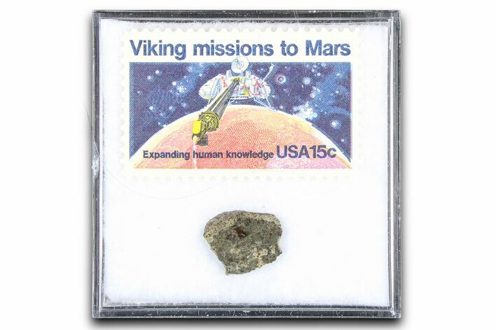 Martian Meteorite ( g) Slice - With Viking Mission Stamp #383228